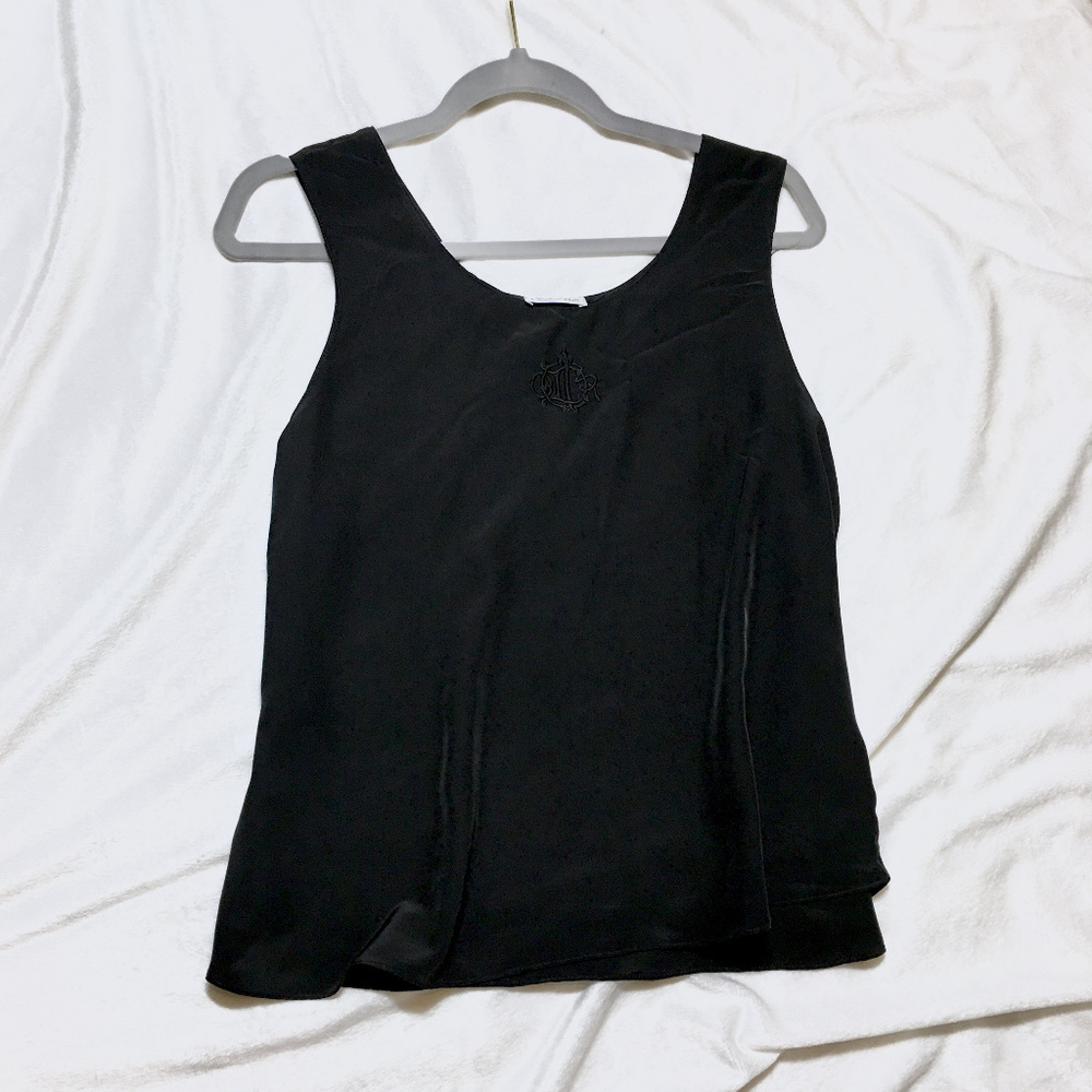 Christian Dior Black Sleeveless Tank Blouse Med